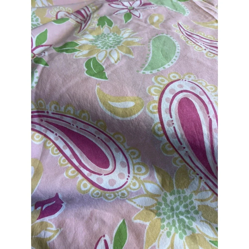 3pc Lilly Pulitzer Dan River Pink Paisley Floral Full/Queen Duvet Cover USA